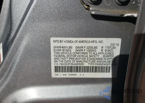 2018 Acura Ilx Base Watch Plus z USA, uszkodzony, nr VIN 19UDE2F39JA005260